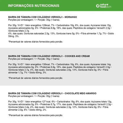 BARRA PROTEICA DE TÂMARA COM COLÁGENO VERISOL 35G NATURE FOODBAR - CHOCOLATE