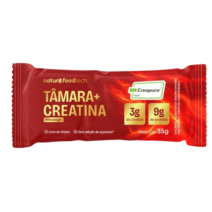 Barra de Tâmara com Creatina Cobertura Sabor Morango