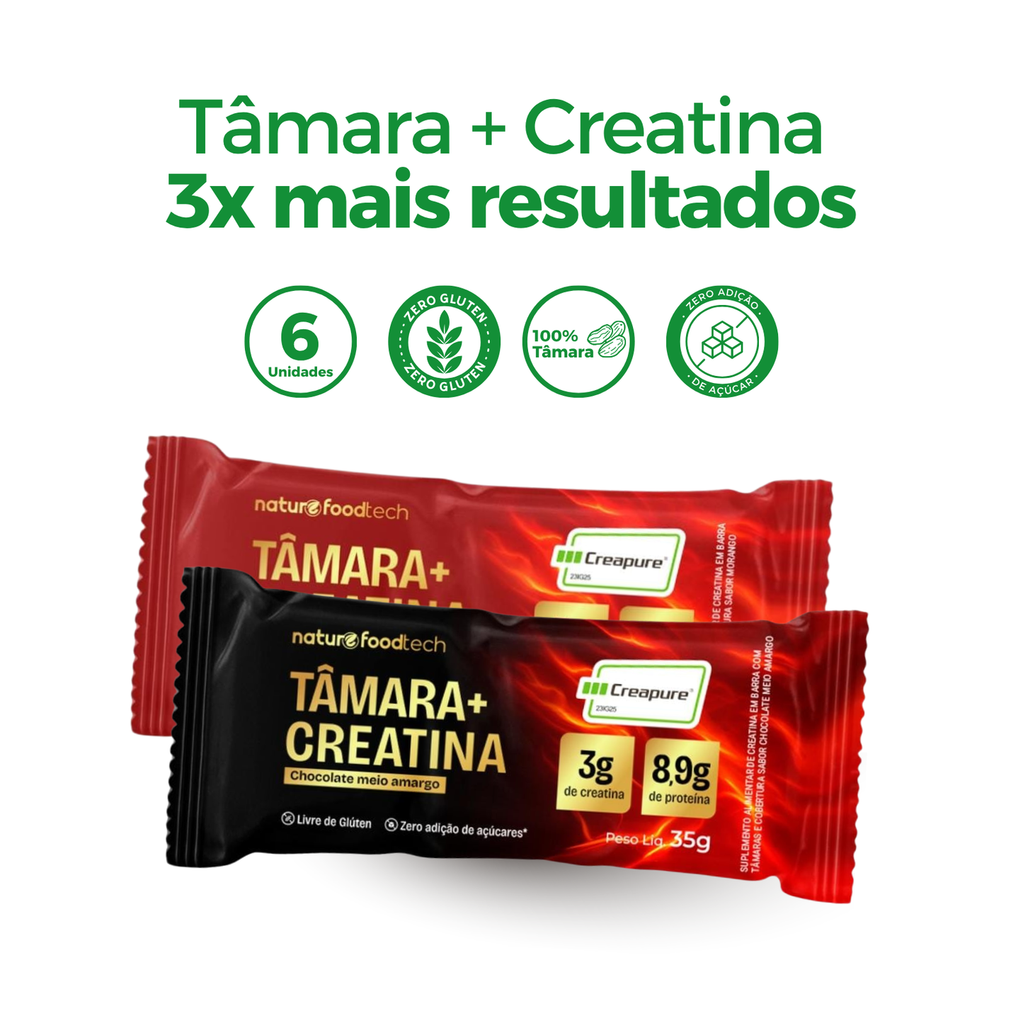 Kit misto degustação Tâmara + Creatina (6 unidades)