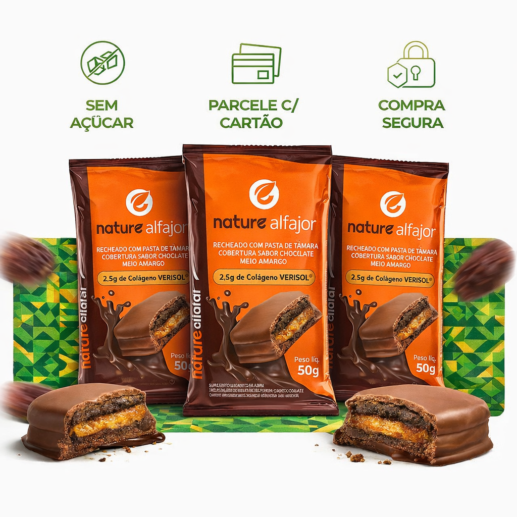 alfajor recheado com tamara nature foodtech
