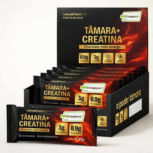 Barra de Tâmara com Creatina Creapure Cobertura Chocolate Meio Amargo