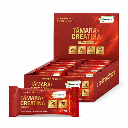 Barra de Tâmara com Creatina Creapure Cobertura Sabor Morango