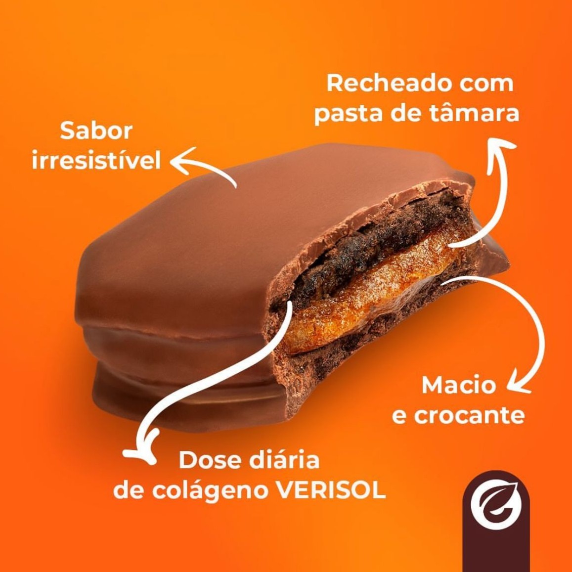 Kit 6X: Alfajor recheado de Tâmara com Cobertura de Chocolate Meio Amargo